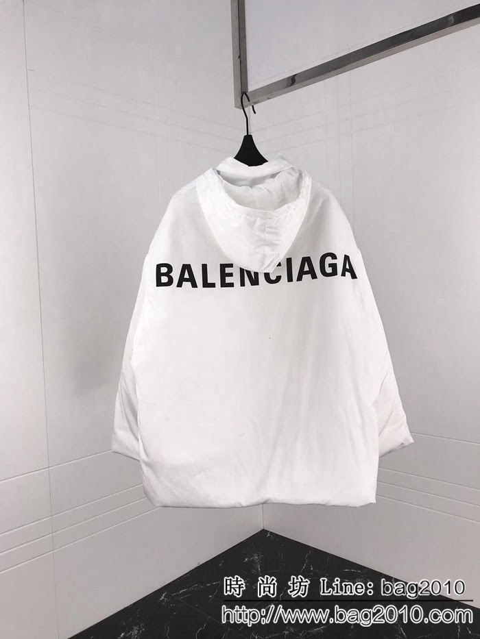 BALENCIAGA巴黎世家 18ss秋冬新款 黑色廓形字母印花 百搭款 棉服外套 OS寬鬆版 情侶款 ydi1520